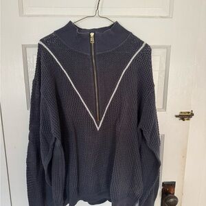 Varley Dark Gray Zip-Up Sweater